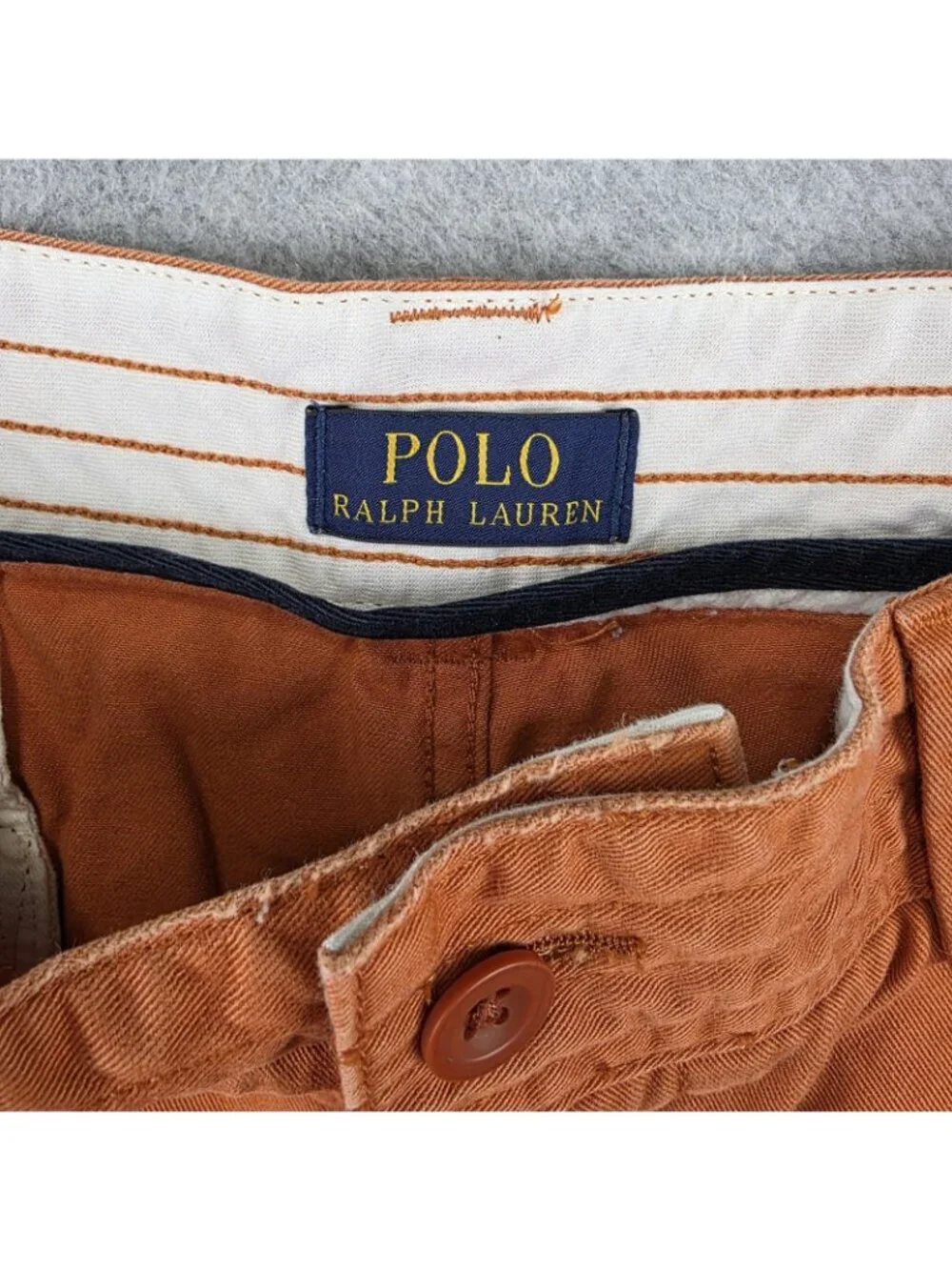 Polo Ralph Lauren Cargo Shorts Mens 40 Orange Relaxed Fit Utility Canvas 11in